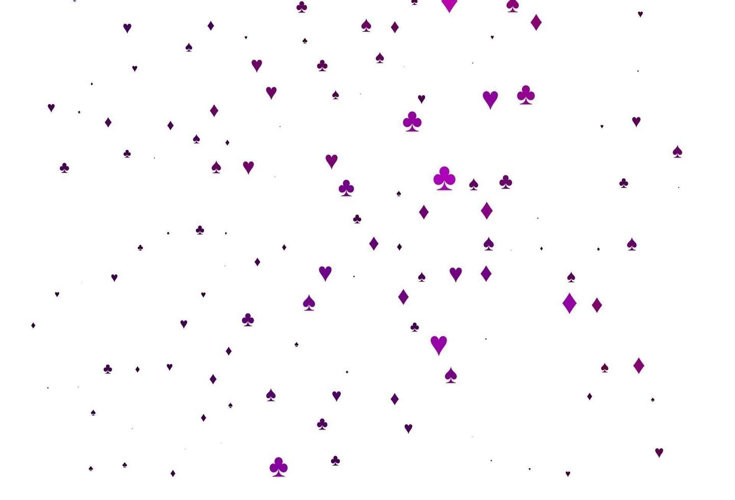 padrão de vetor roxo claro com símbolo de cartas.