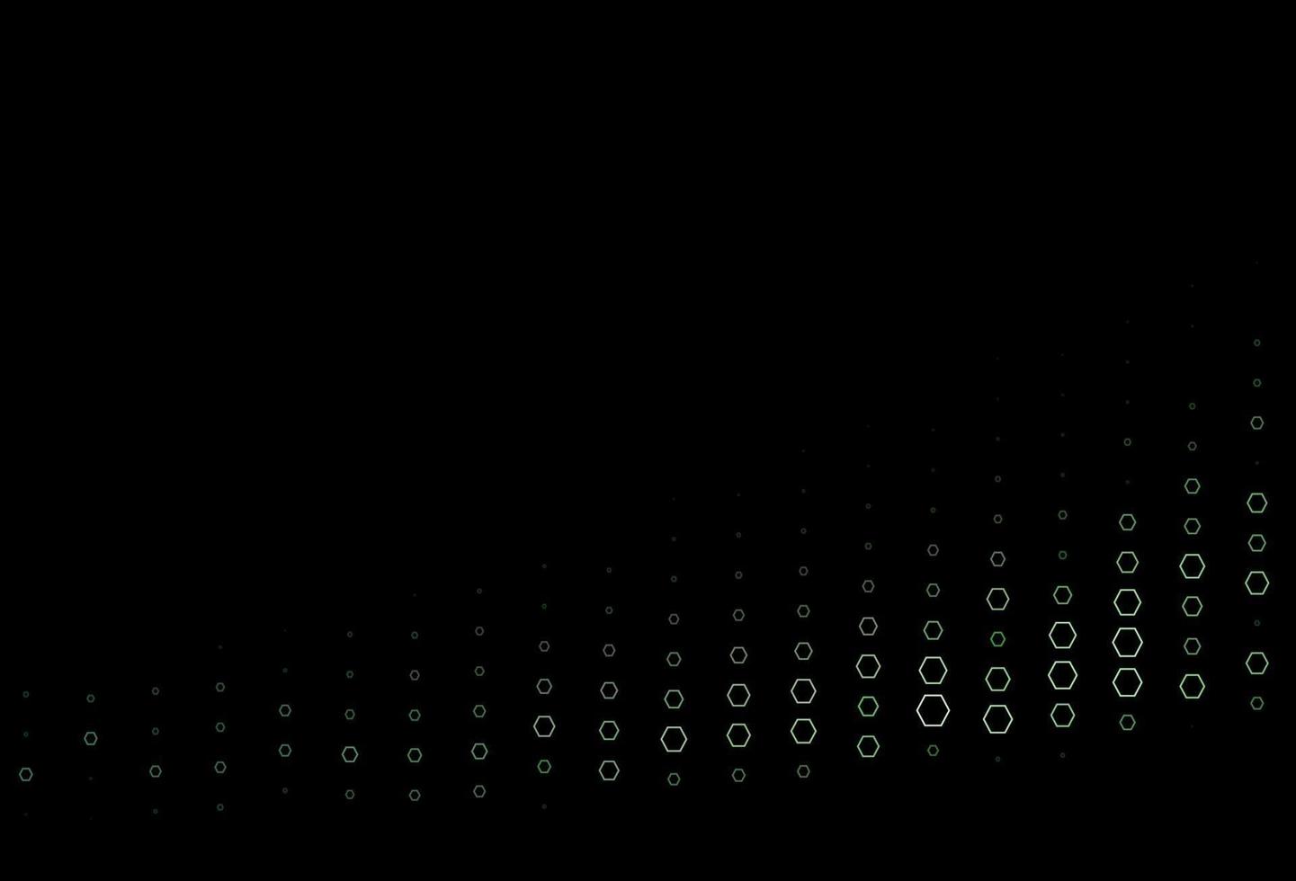 layout de vetor verde escuro com formas hexagonais.