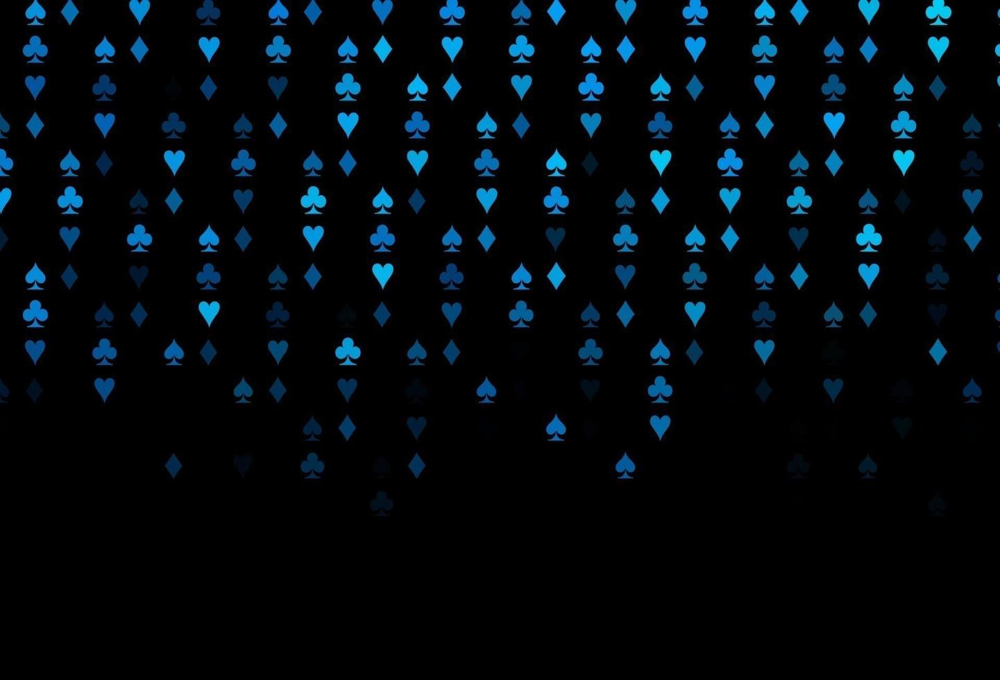 modelo de vetor azul escuro com símbolos de pôquer.
