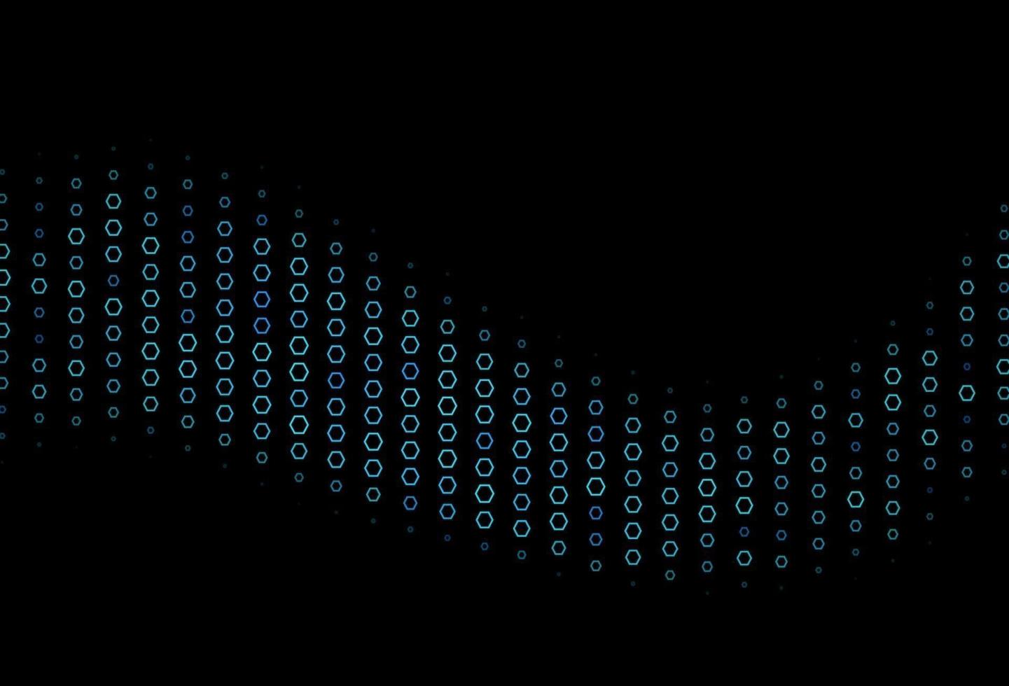 padrão de vetor azul escuro com hexágonos coloridos.