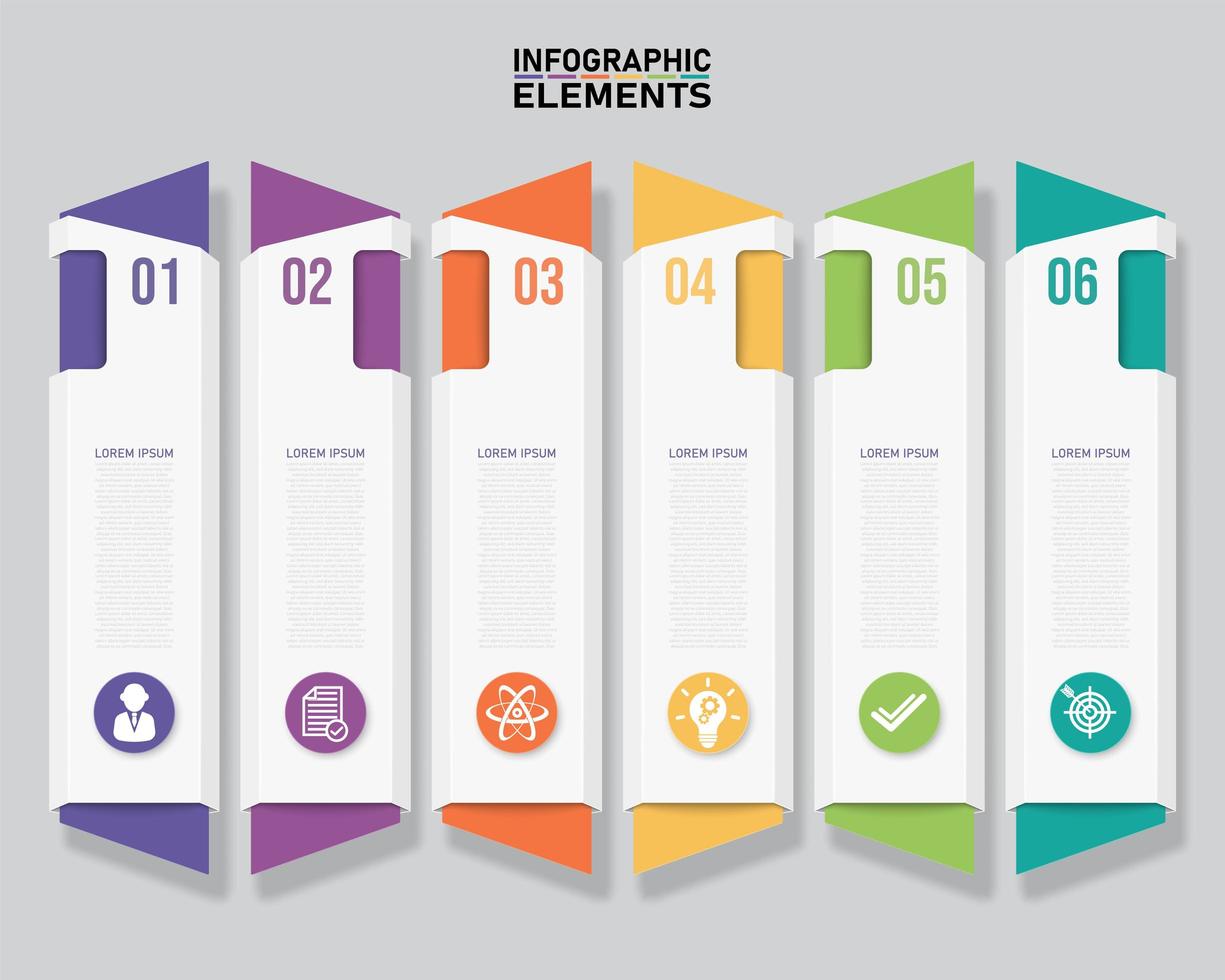 banners de infográfico vertical angular limpo colorido 6 vetor