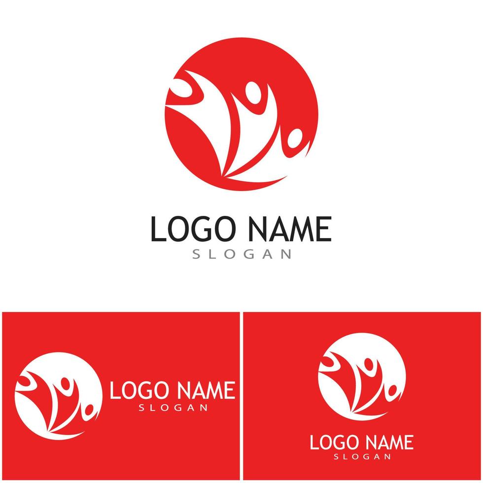 vetor de modelo de logotipo de adoção e cuidados comunitários