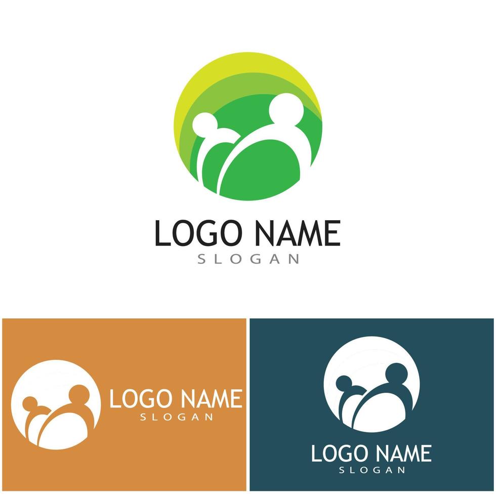 vetor de modelo de logotipo de adoção e cuidados comunitários