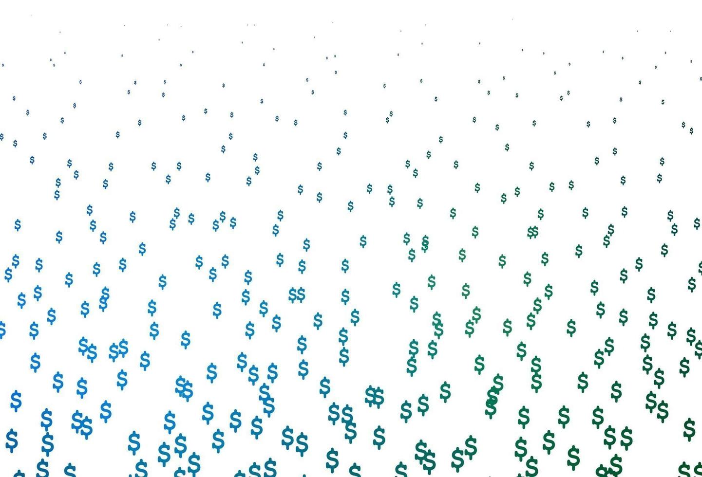 textura vector azul, verde escuro com símbolos financeiros.