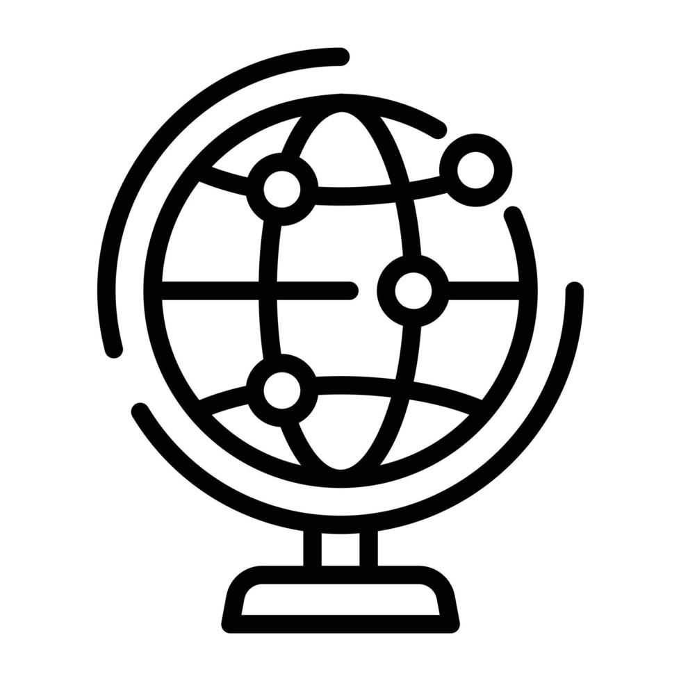 um ícone de linha escalável do globo digital vetor