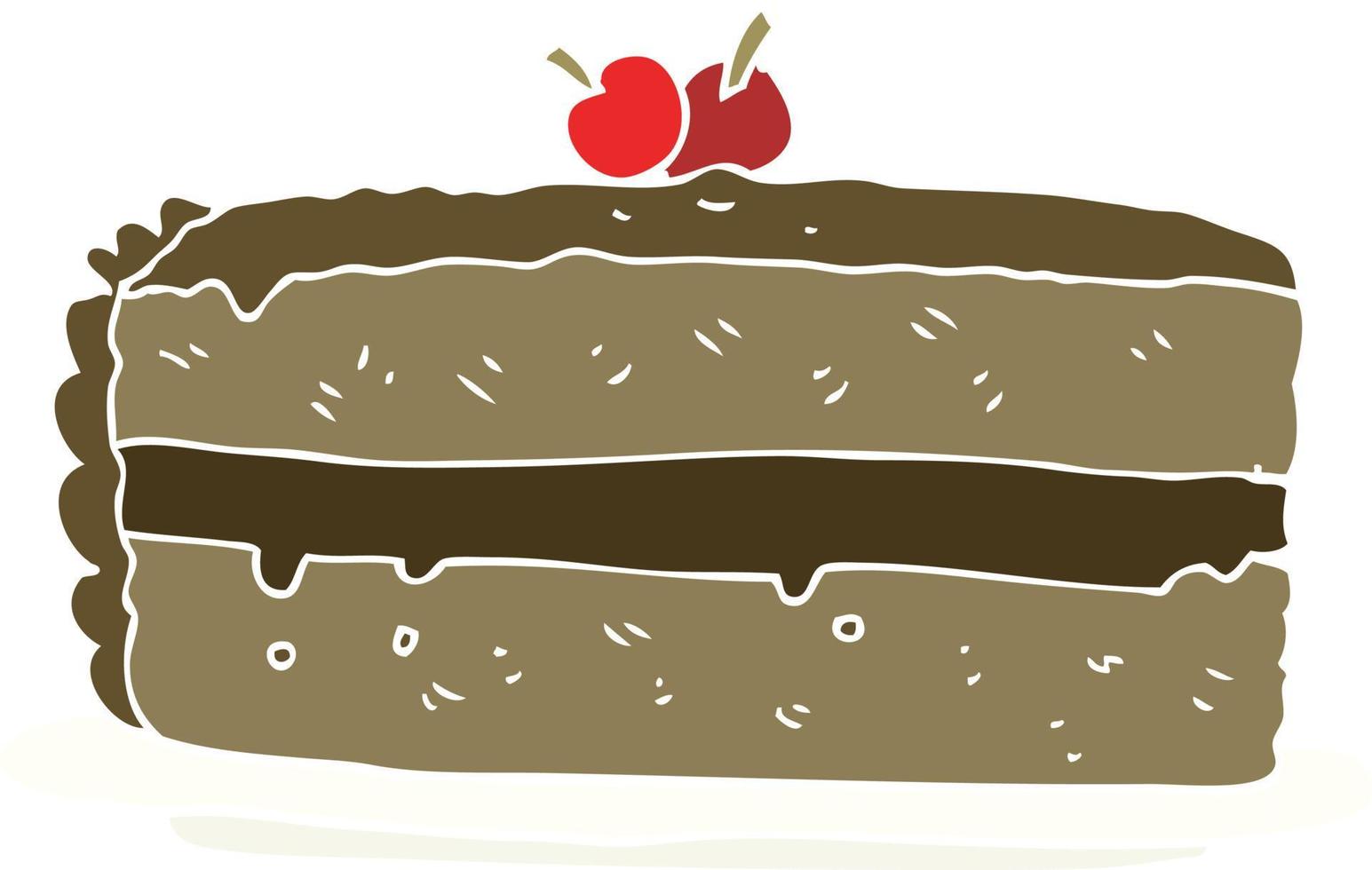 ilustração de cor lisa de um bolo de desenho animado vetor