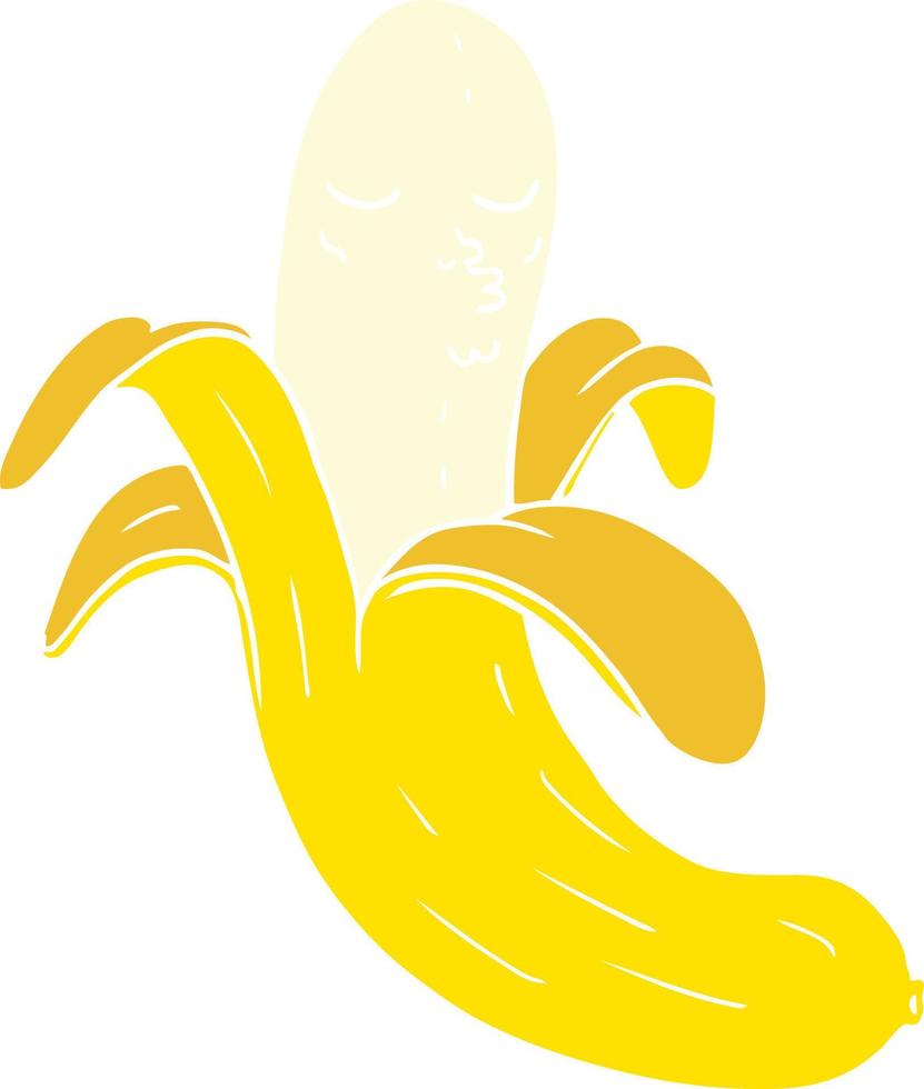 estilo de cor plana cartoon banana orgânica de melhor qualidade vetor