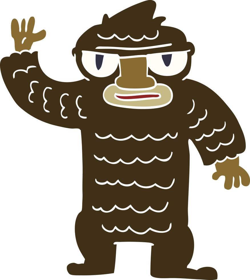 doodle grande yeti dos desenhos animados vetor