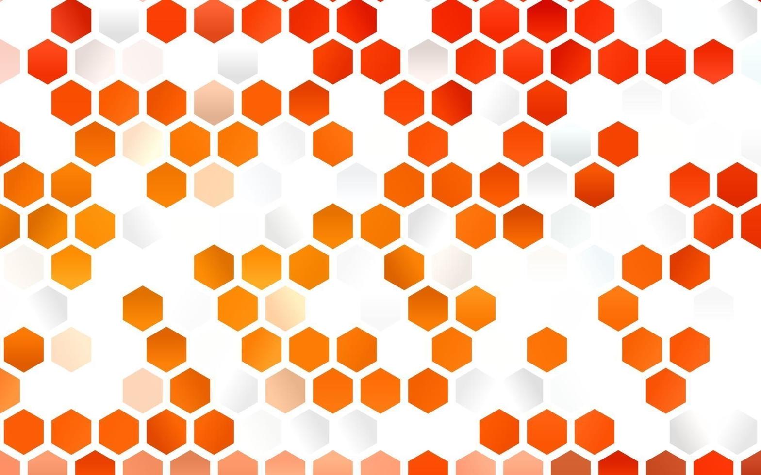 layout de vetor laranja claro com formas hexagonais.