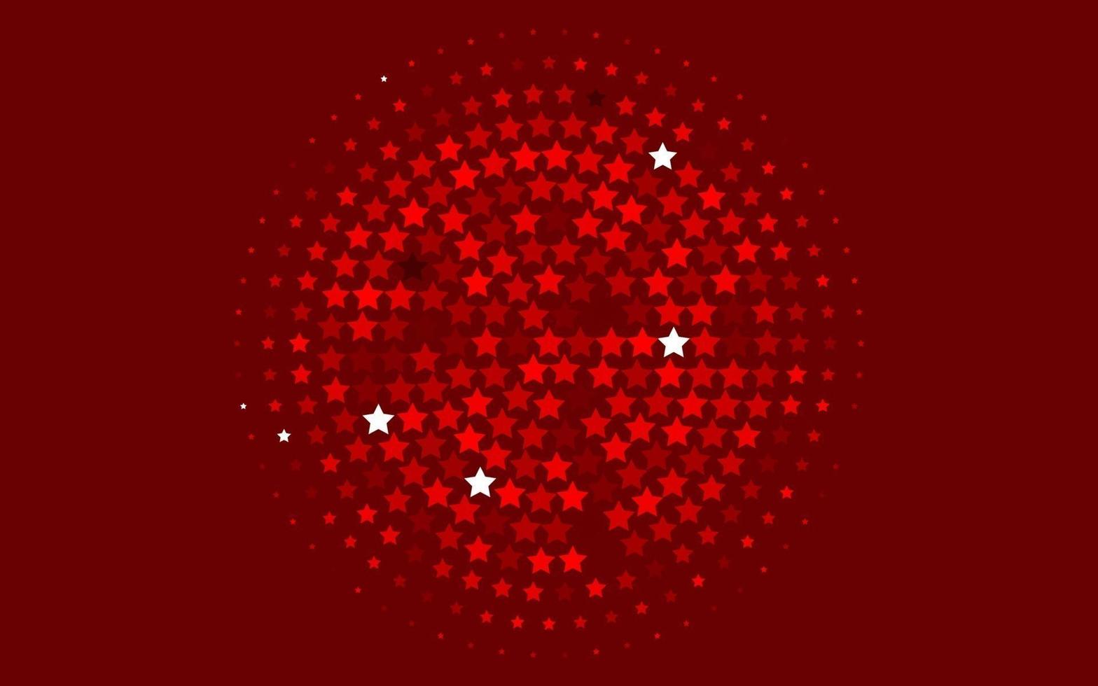 fundo vector vermelho claro com estrelas coloridas.