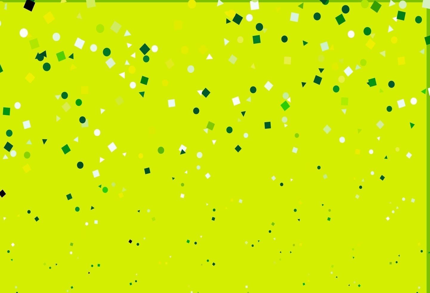 pano de fundo de vetor verde e amarelo claro com linhas, círculos, losango.