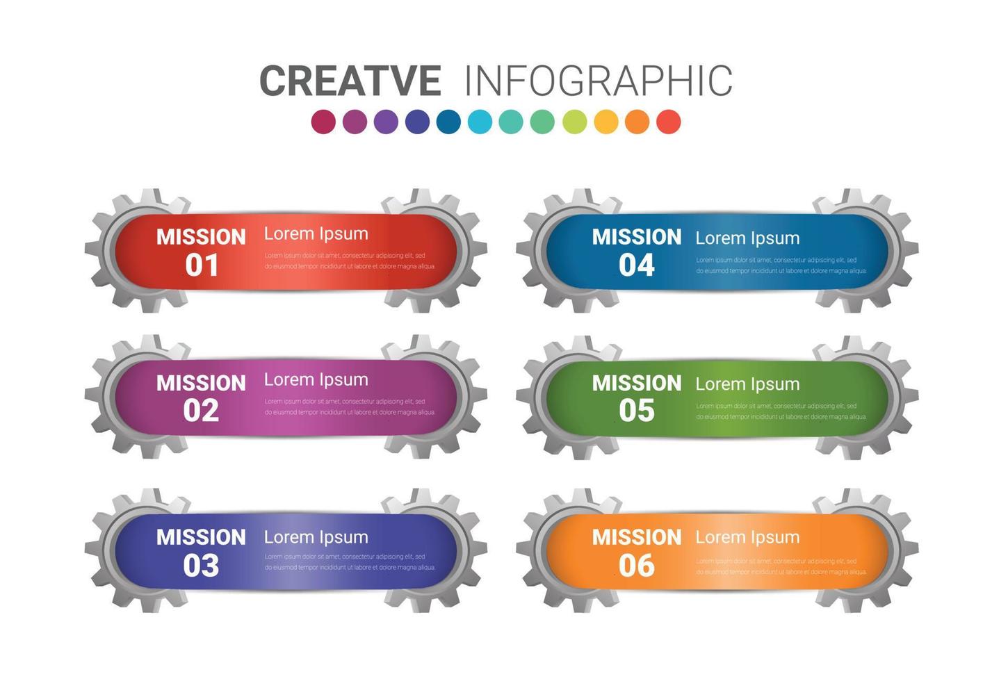 design infográfico com 6 opções vetor