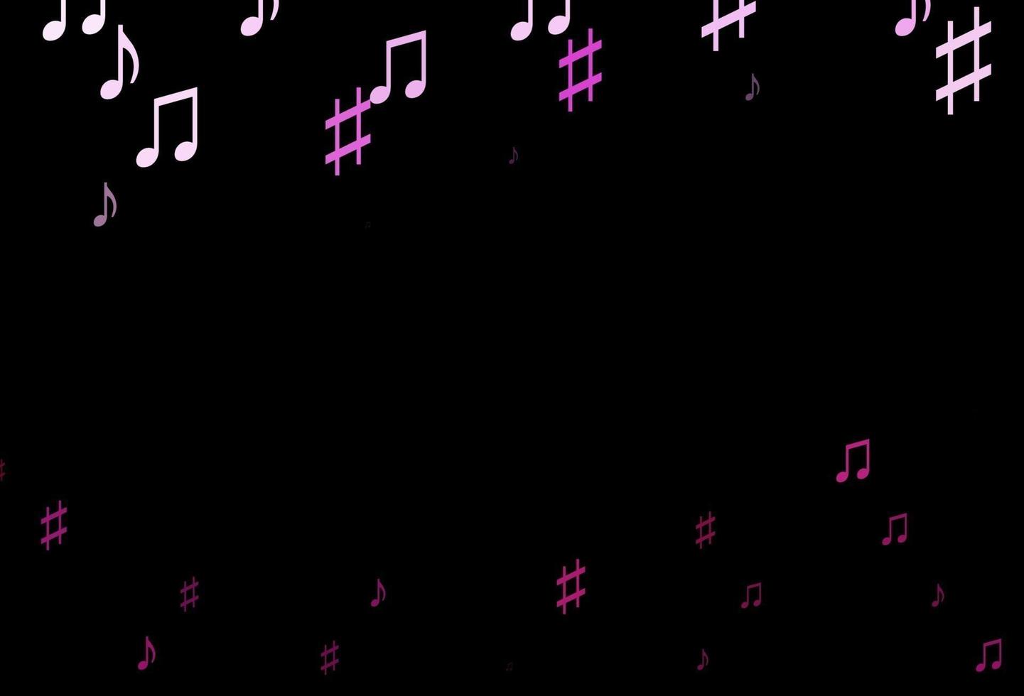 fundo vector rosa escuro com símbolos de música.