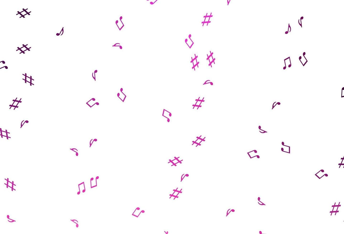 fundo vector rosa claro com símbolos musicais.