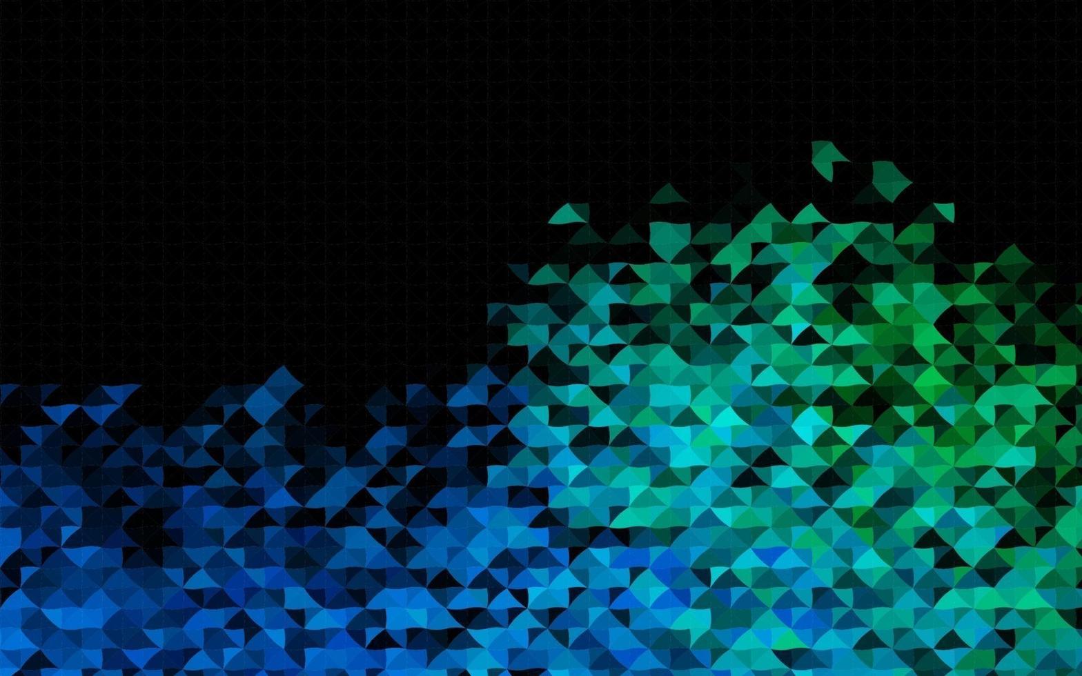 modelo de vetor azul escuro e verde com cristais, triângulos.