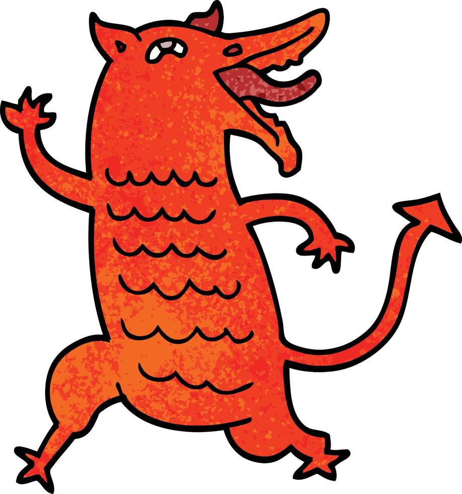 desenho animado doodle demônio medieval vetor