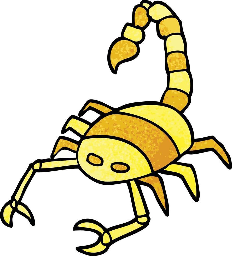 doodle de desenho animado de um escorpião vetor