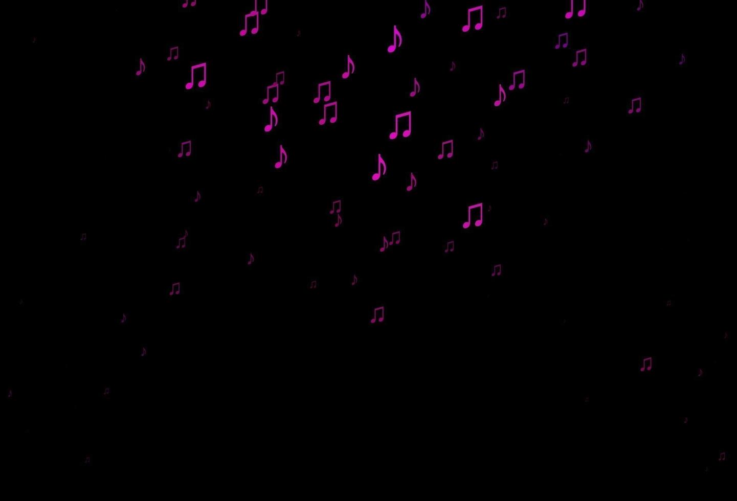 textura de vetor roxo escuro com notas musicais.