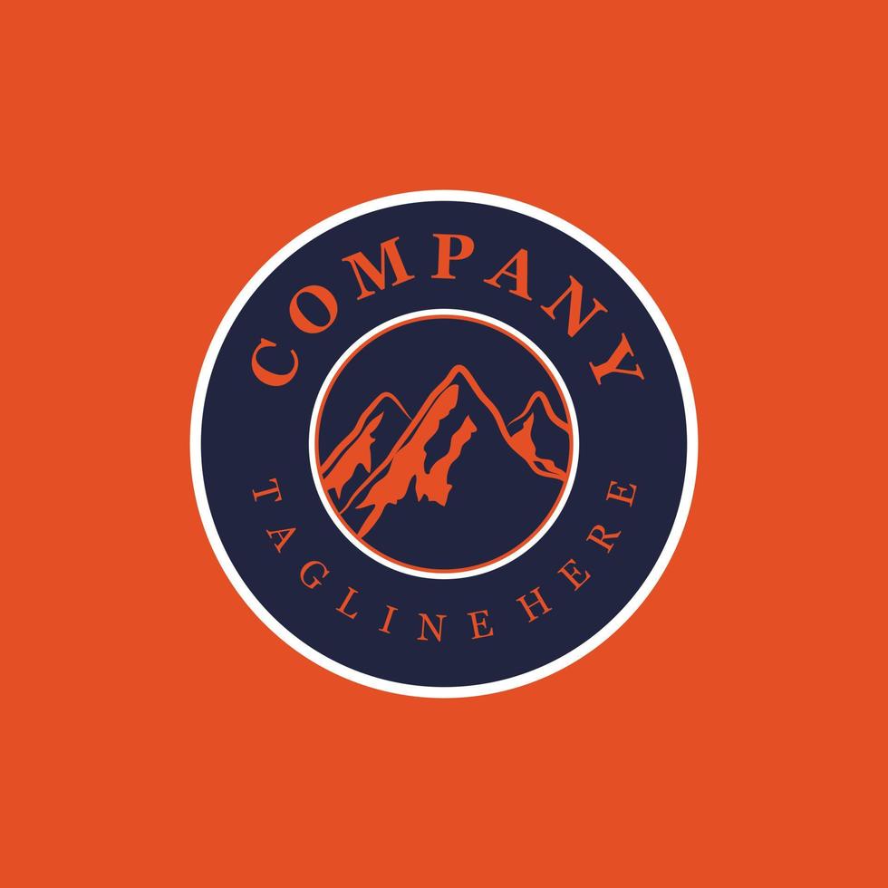 logotipo criativo de selo de distintivo de montanha vetor