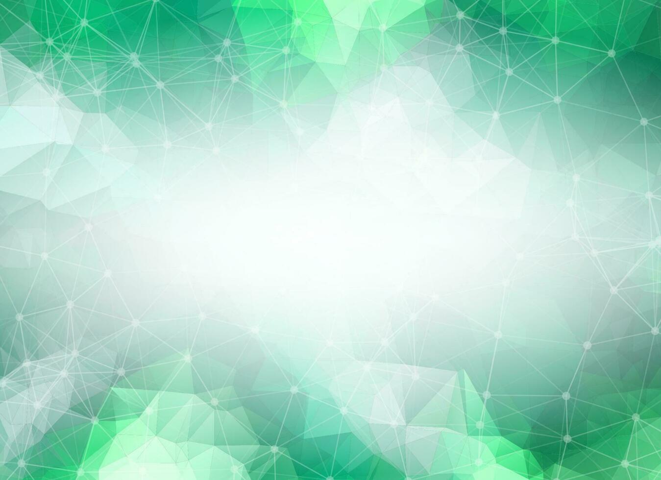 molécula de fundo poligonal verde escuro geométrico e comunicação. linhas conectadas com pontos. fundo de minimalismo. conceito da ciência, química, biologia, medicina, tecnologia. vetor