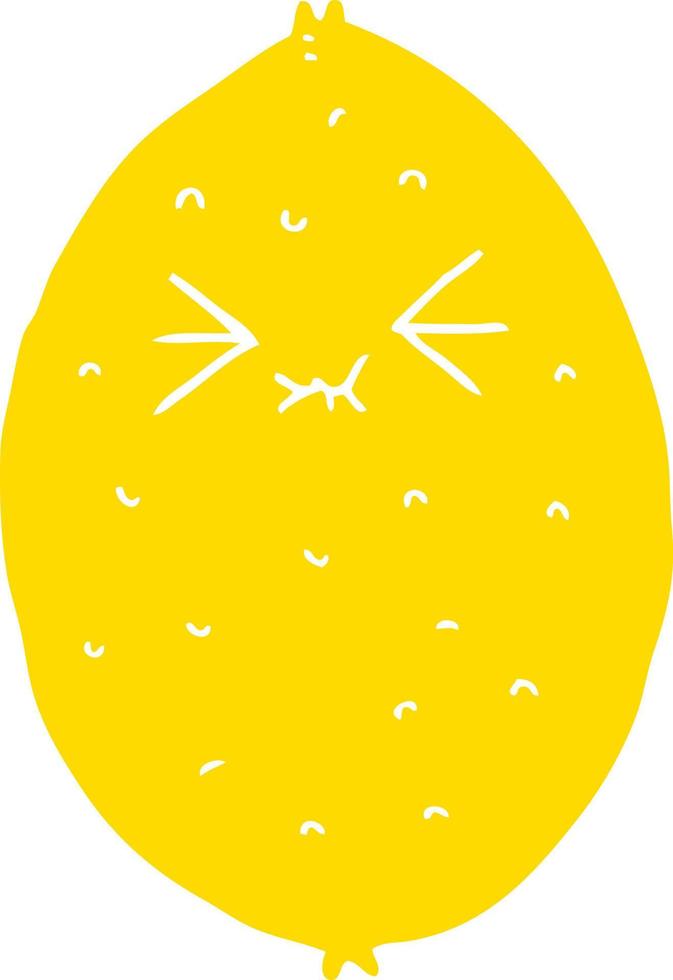 estilo de cor plana cartoon limão amargo vetor