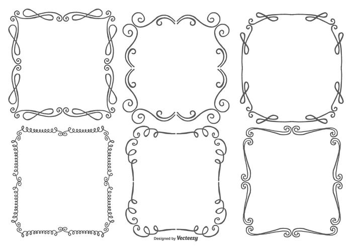 Formas bonitas do círculo desenhado a mão vetor