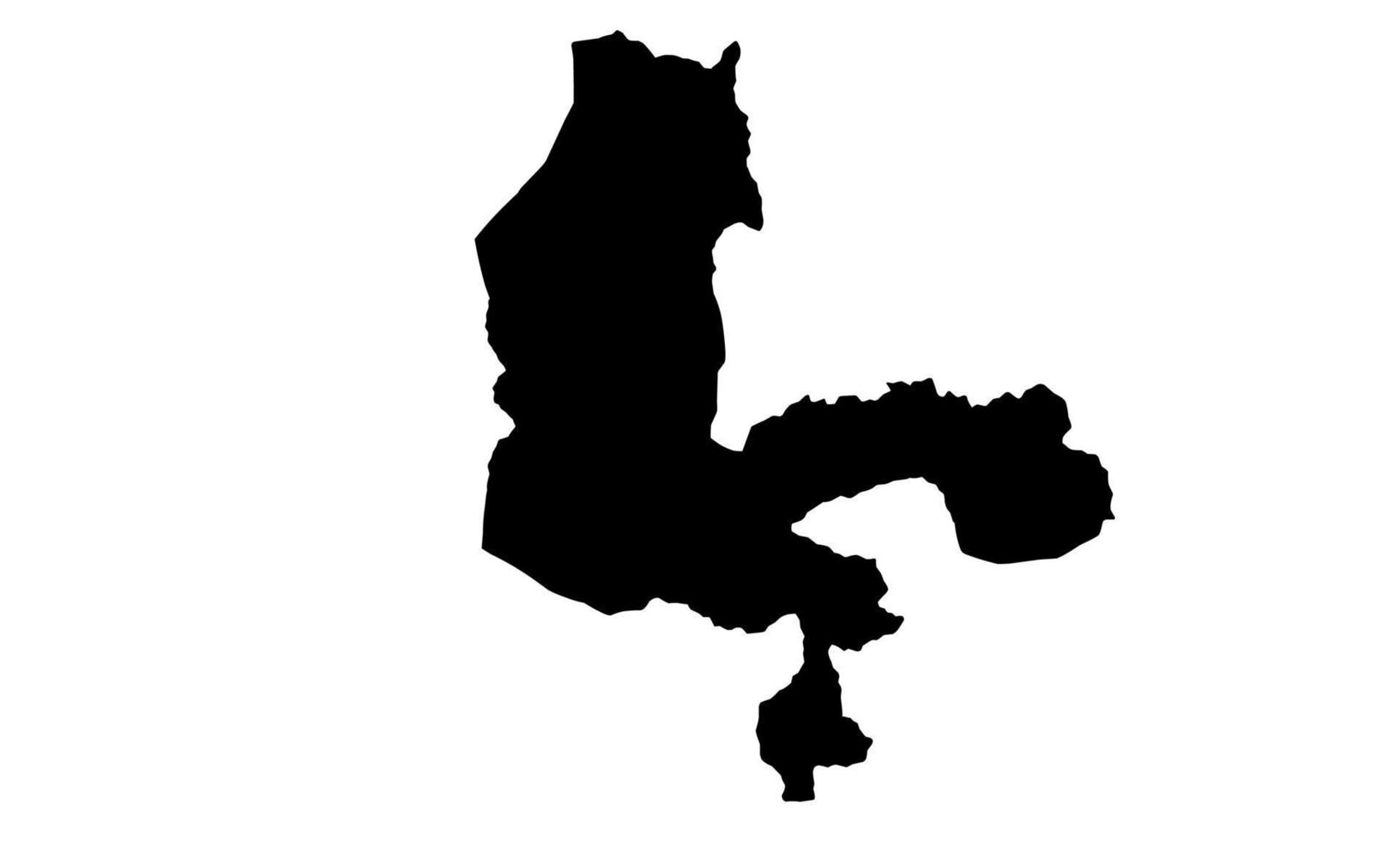 kebbi mapa silhueta preta sobre fundo branco vetor