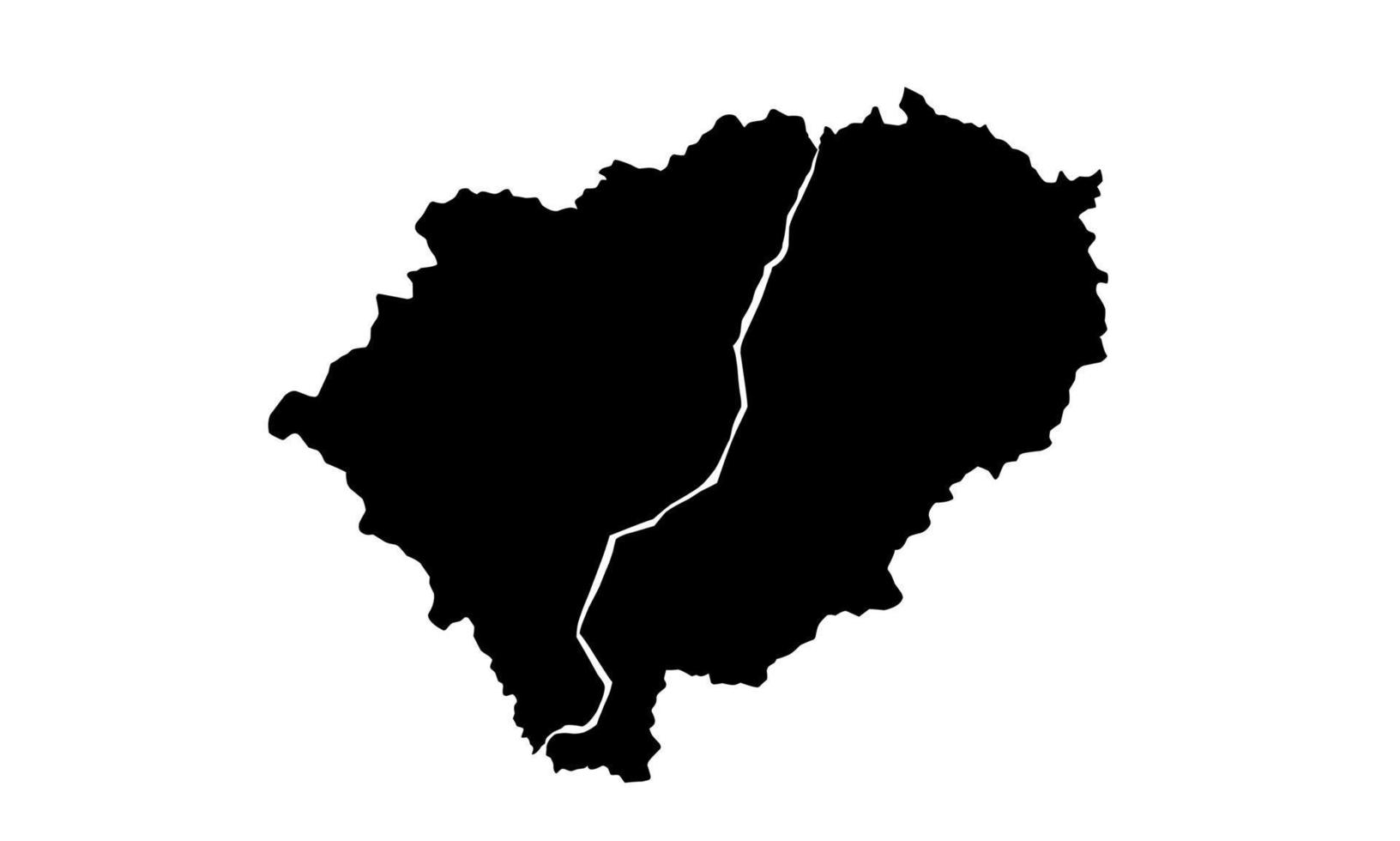 silhueta preta do mapa seongnam no fundo branco vetor