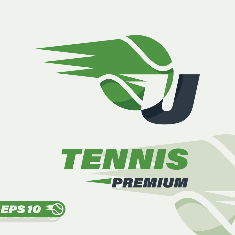 alfabeto de bola de tênis u logotipo vetor