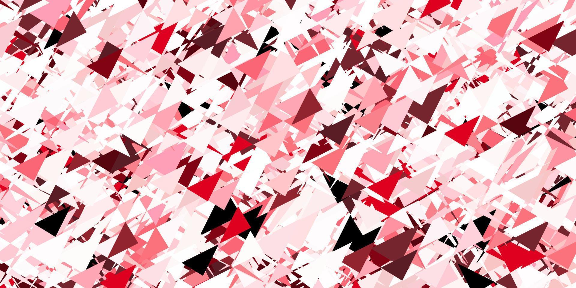 layout de vetor rosa claro e vermelho com formas triangulares.