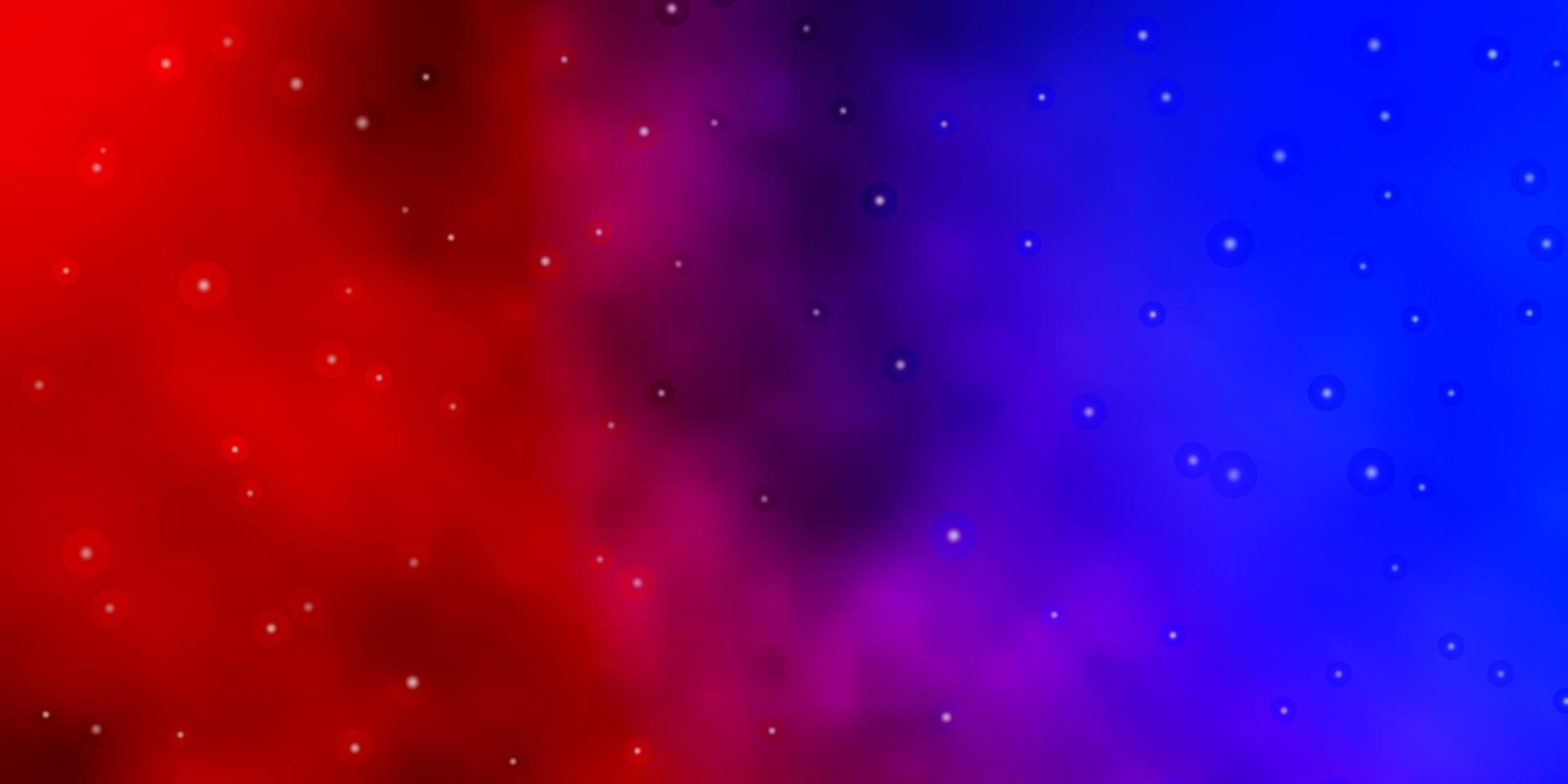 modelo de vetor azul e vermelho claro com estrelas de néon.