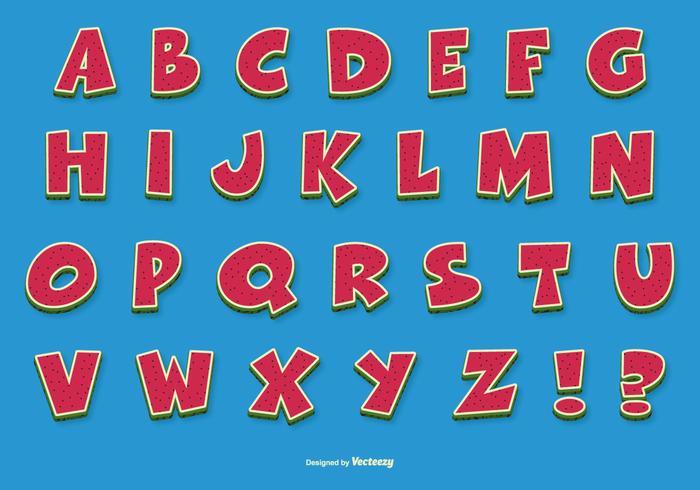 Alfabeto com desenhos animados divertidos vetor