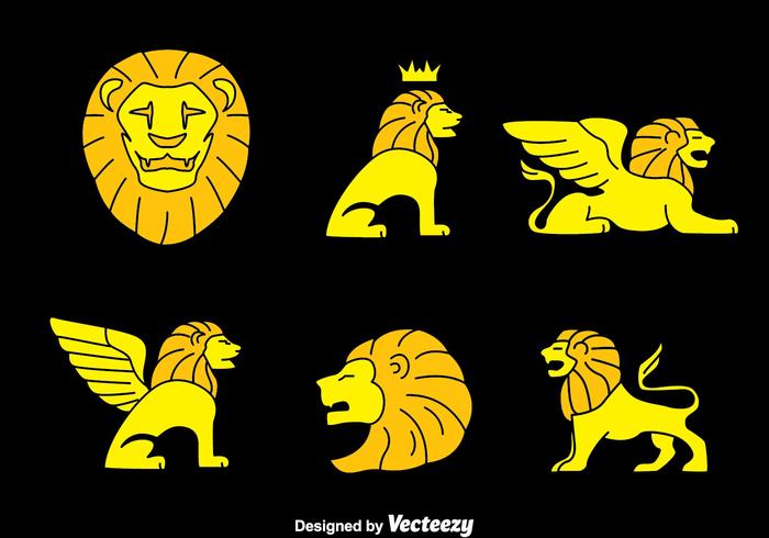 Coleção de símbolos do leão Vector