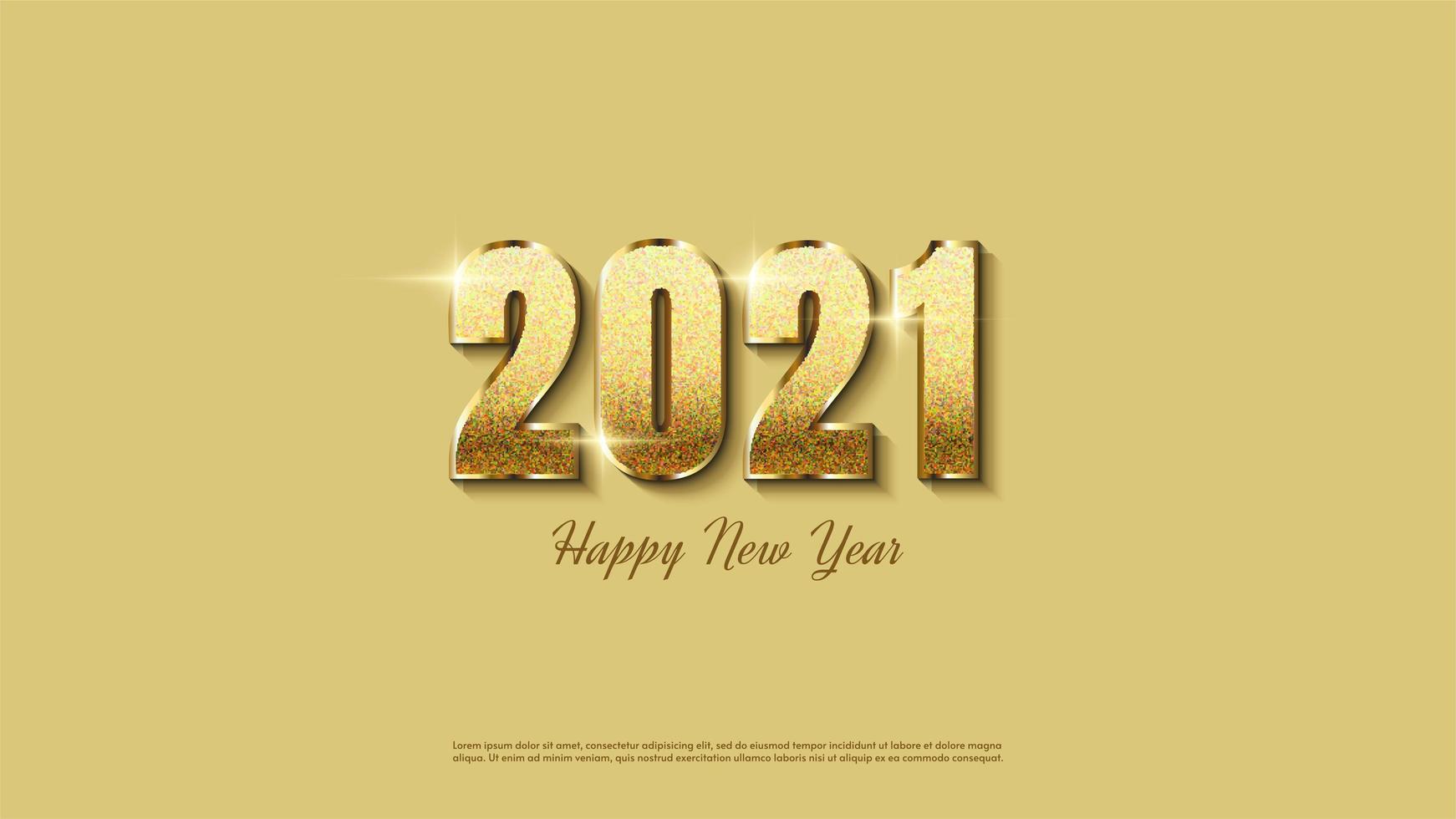 fundo 2021 com glitter dourado luminoso vetor