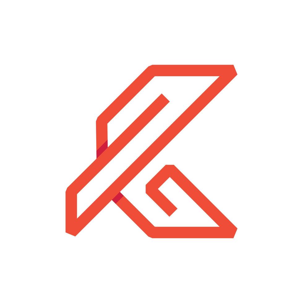 letra k linha logotipo geométrico moderno vetor