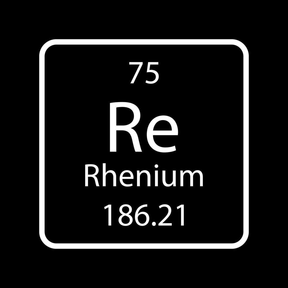 símbolo de rênio. elemento químico da tabela periódica. ilustração vetorial. vetor