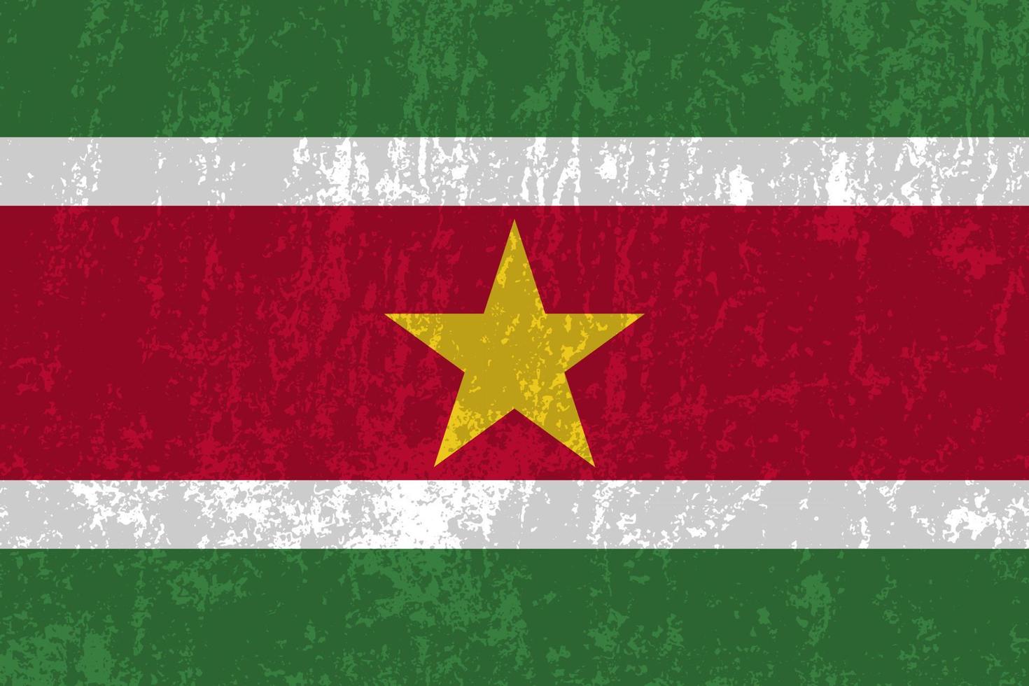 bandeira do suriname, cores oficiais e proporção. ilustração vetorial. vetor