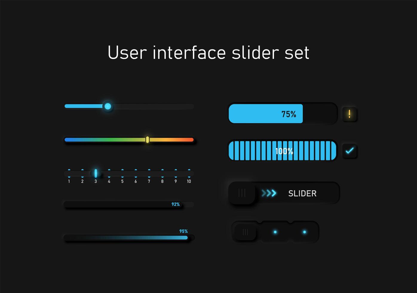 conjunto deslizante da interface do usuário vetor