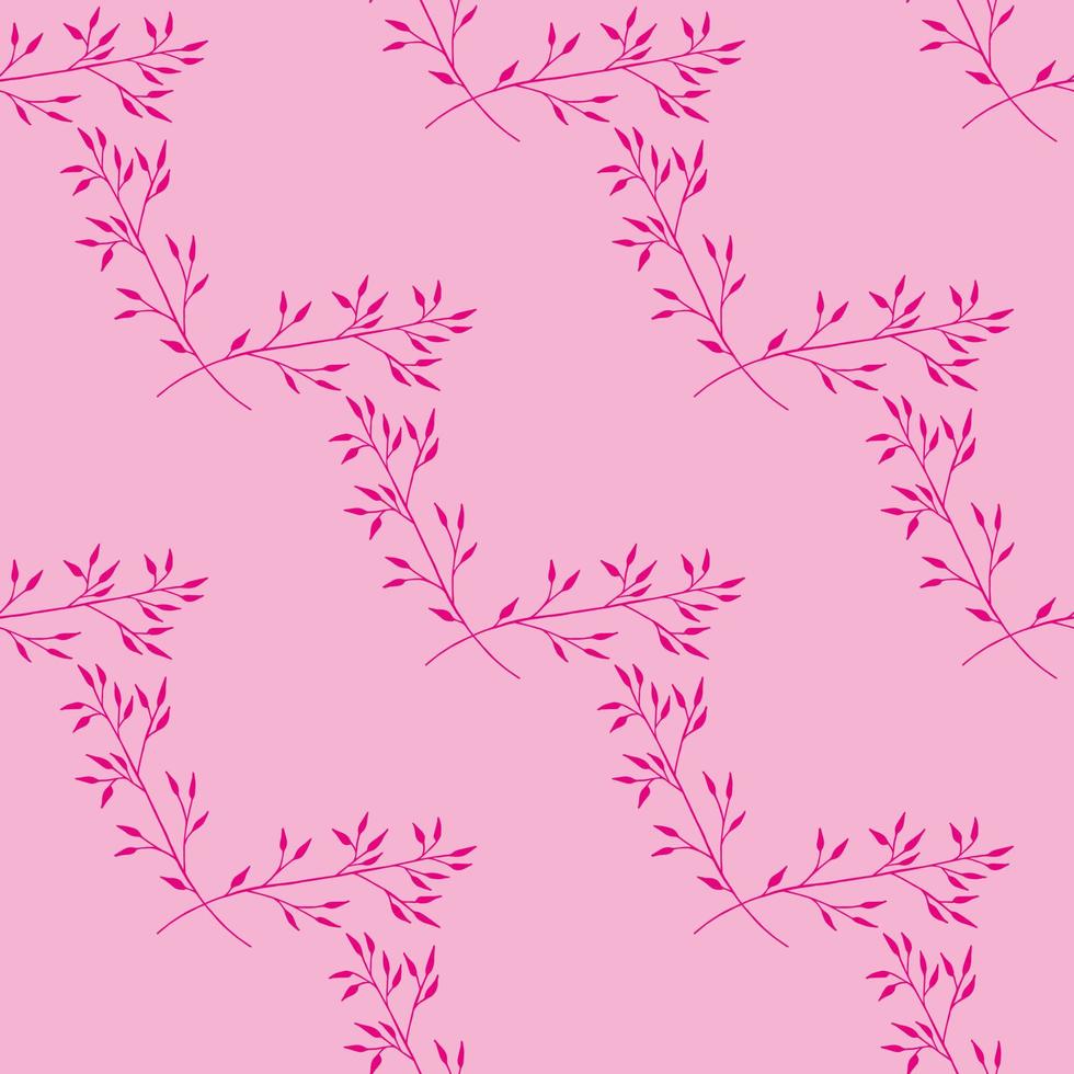 sem costura padrão com galhos rosa brilhantes sobre fundo rosa claro. imagem vetorial. vetor