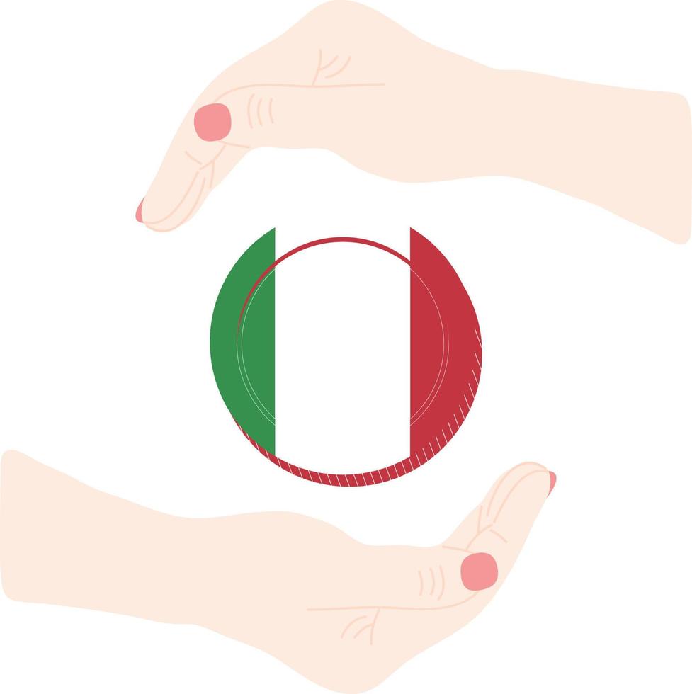 vetor de bandeira italiana desenhado à mão, vetor de eur desenhado à mão