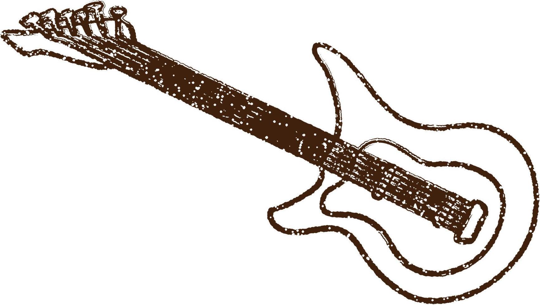 desenho a carvão de guitarra elétrica vetor