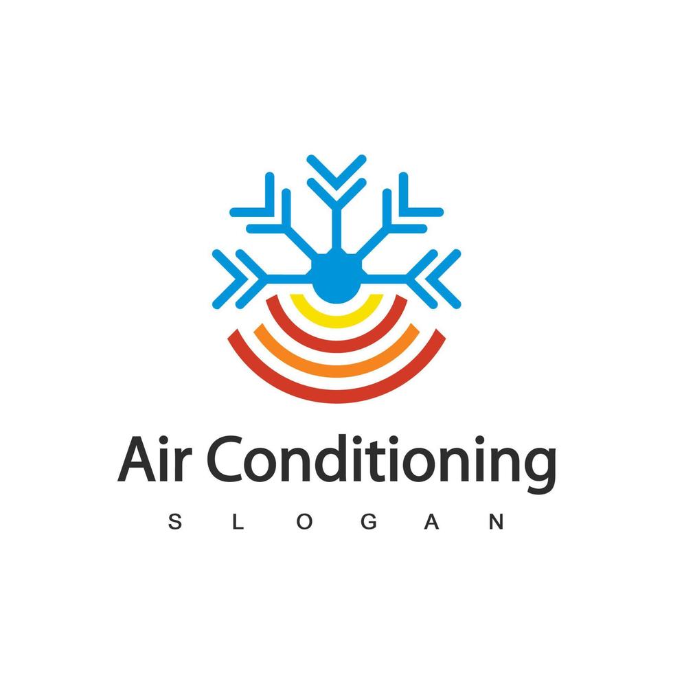 logotipo de ar condicionado, conceito de logotipo hvac vetor