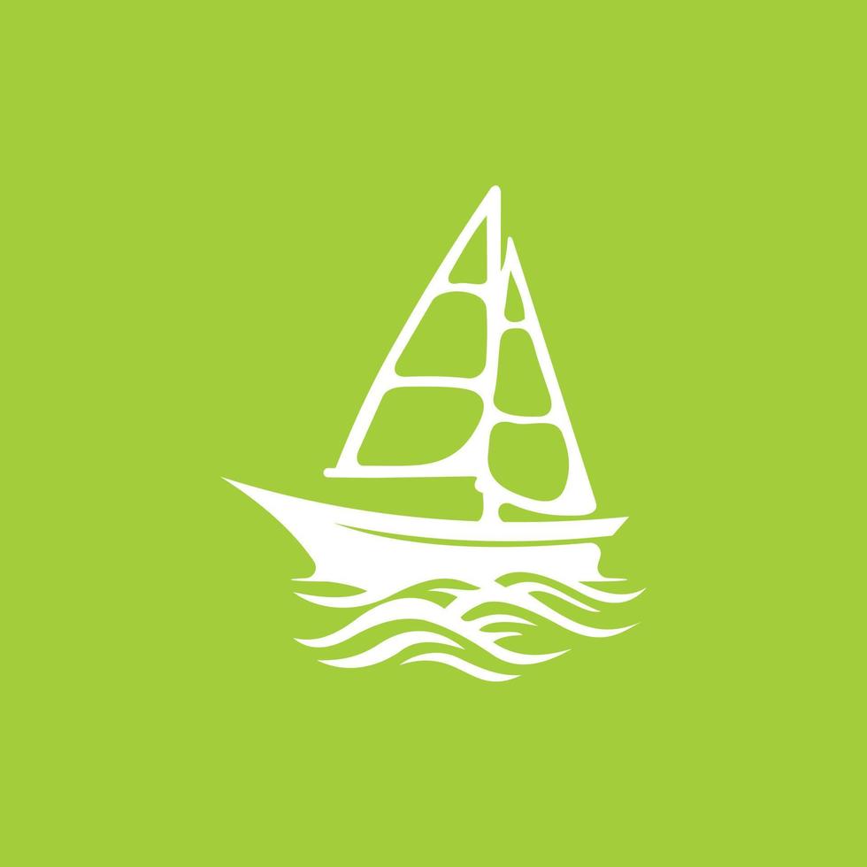 logotipo de ilustração criativa do oceano de navio vetor
