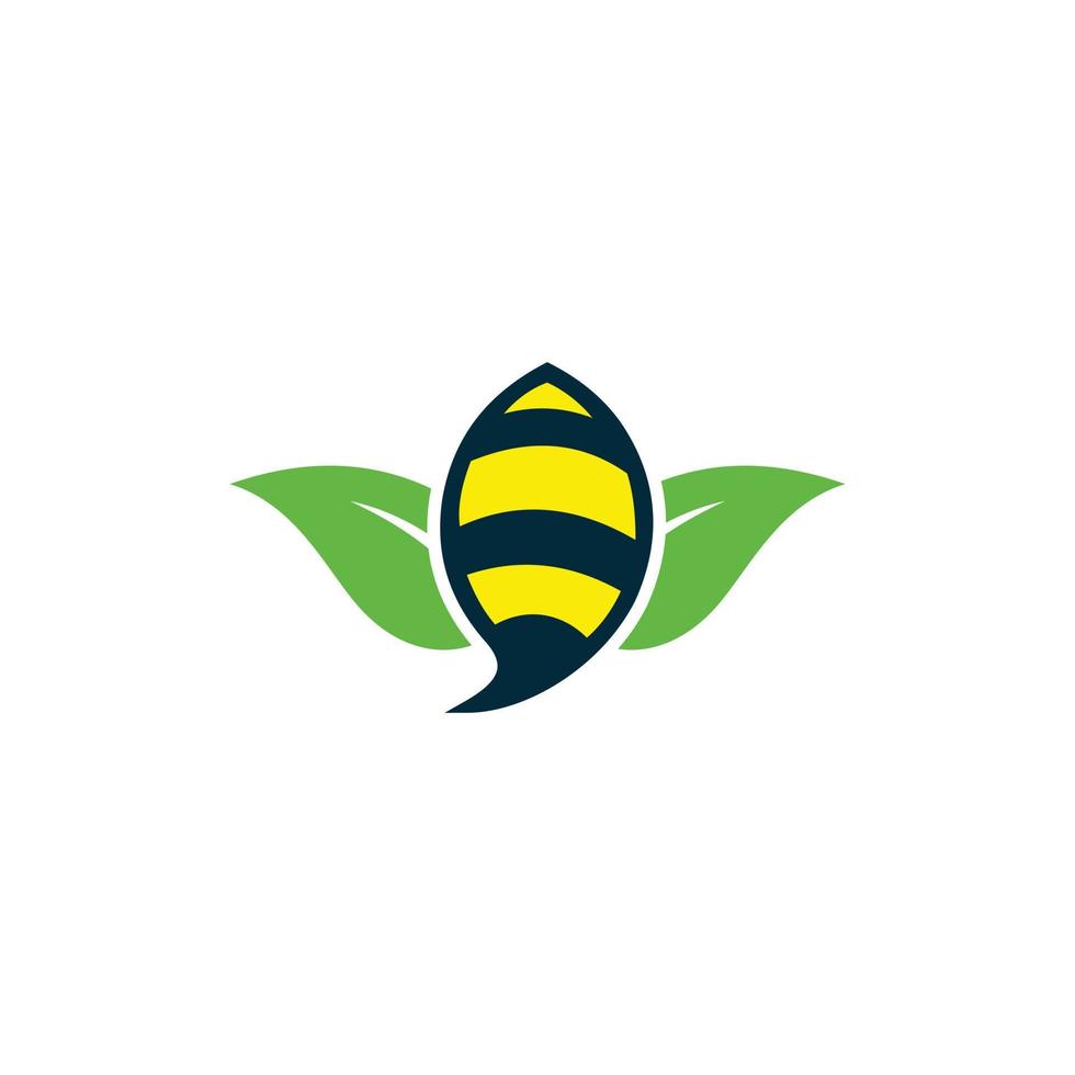 folha de abelha natureza ecologia logotipo simples vetor
