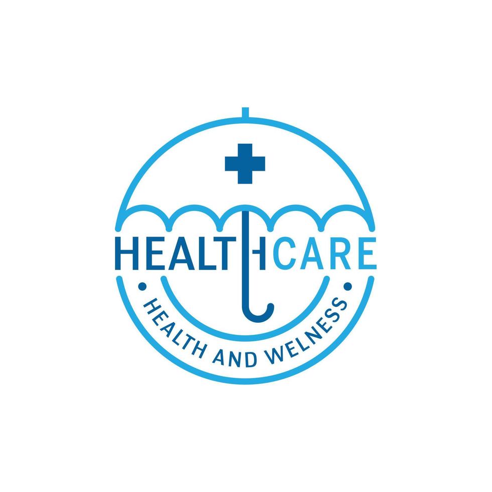 modelo de design de distintivo de logotipo de seguro de saúde simples vetor