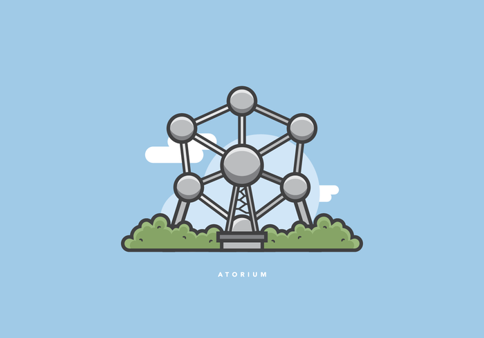 Ilustração do monumento de Atomium vetor
