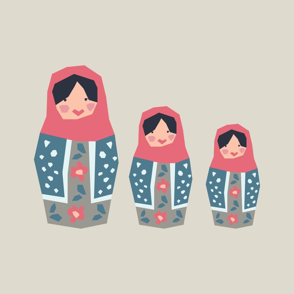 ilustração de boneca matryoshka vetor