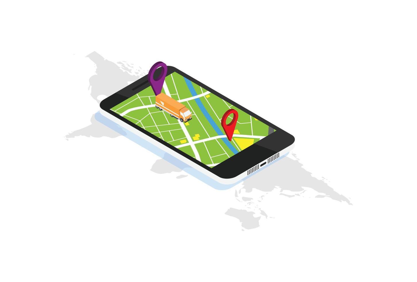 rastreamento de remessa em todo o mundo pesquisa plana 3d isométrica de ordem on-line conceito de negócio de transporte web ilustração vetorial. mapa do mundo e rota de caixa. coleção de pessoas criativas. vetor