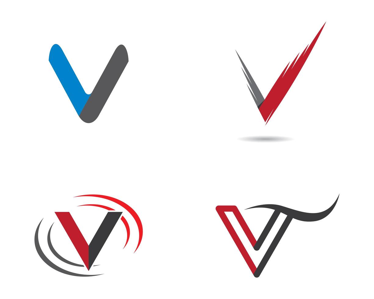 conjunto de design de logotipo letra v vetor