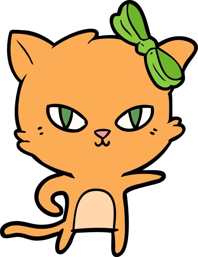 gato bonito dos desenhos animados vetor